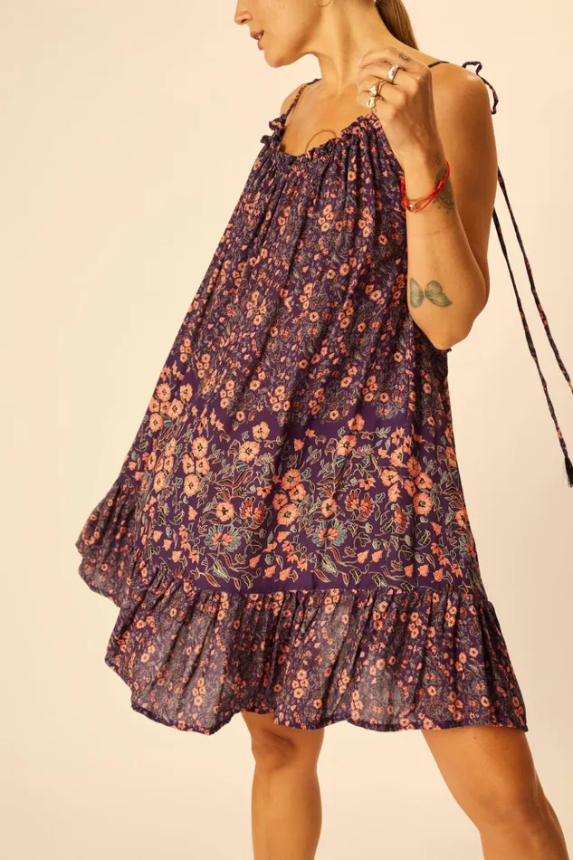 Jerusha Mini Petite Fleur Aubergine Women Natalie Martin Dresses