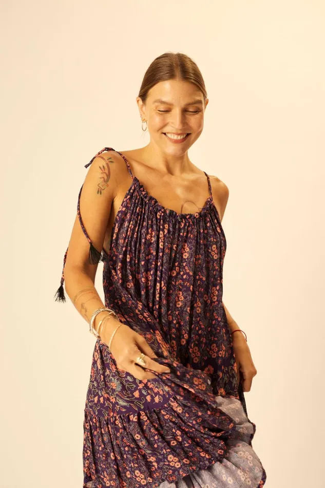 Jerusha Mini Petite Fleur Aubergine Women Natalie Martin Dresses