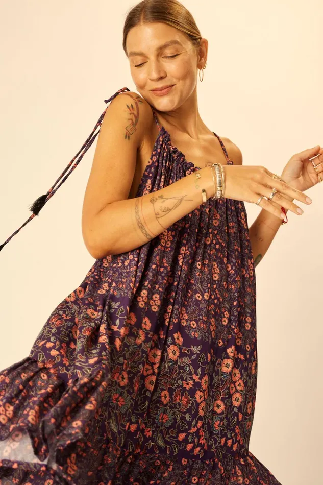 Jerusha Mini Petite Fleur Aubergine Women Natalie Martin Dresses