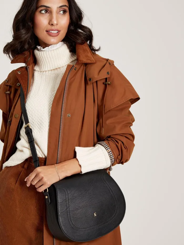 Joules Bags Women Black Outlet Saddle Leather Bag