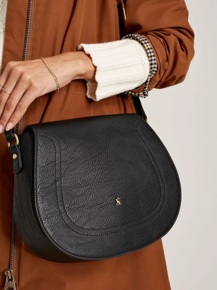 Joules Bags Women Black Outlet Saddle Leather Bag