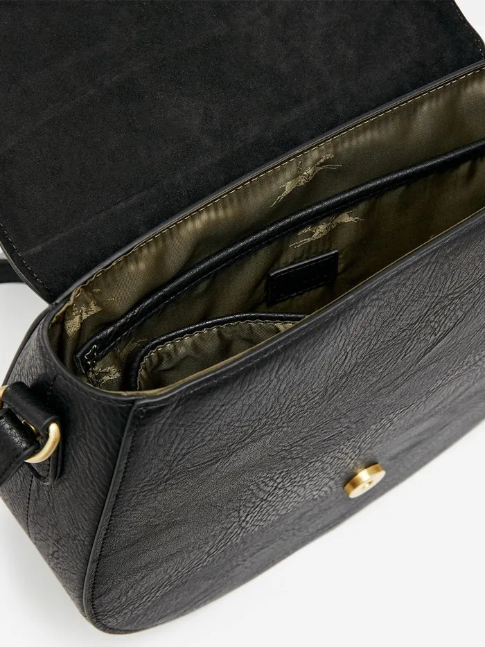 Joules Bags Women Black Outlet Saddle Leather Bag