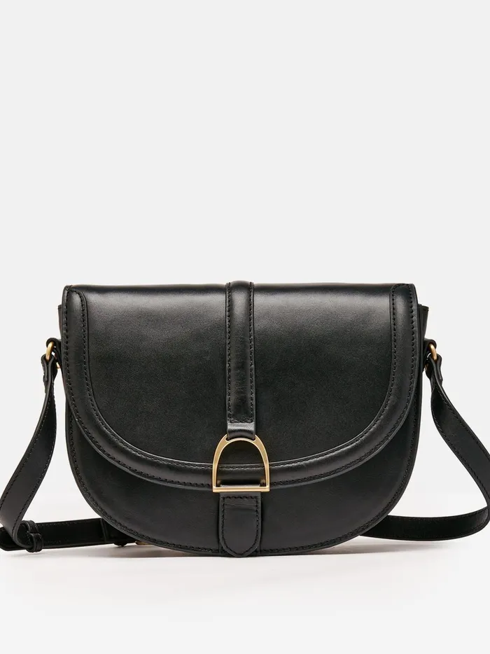 Joules Bags Women Black Soft Leather Cross Body Bag