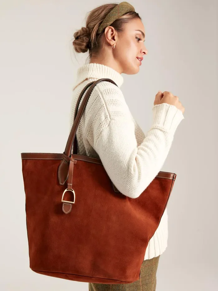 Joules Bags Women Brown Suede Tote Shopper Bag