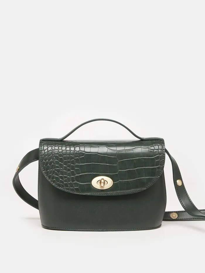 Joules Bags Women Green Faux Leather Croc Effect Cross Body Bag