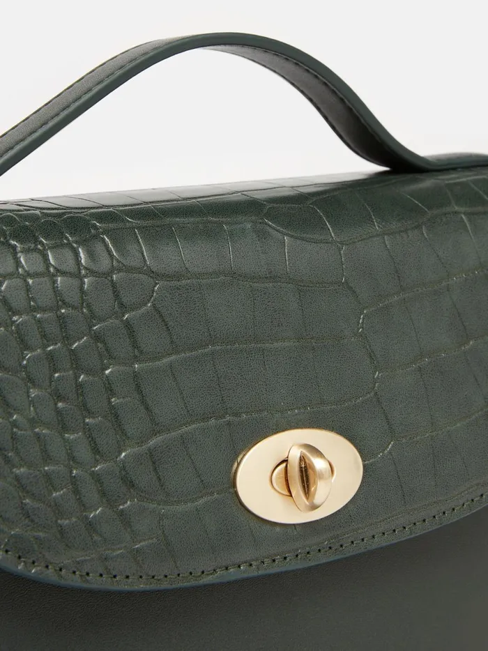 Joules Bags Women Green Faux Leather Croc Effect Cross Body Bag