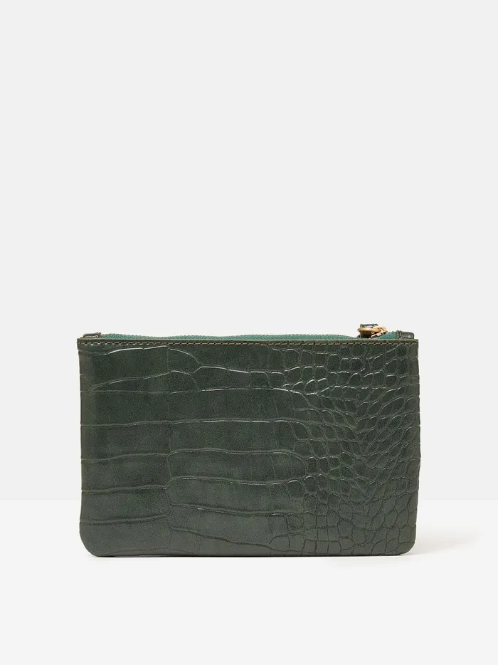 Joules Bags Women Green Faux Leather Croc Effect Wrist Purse