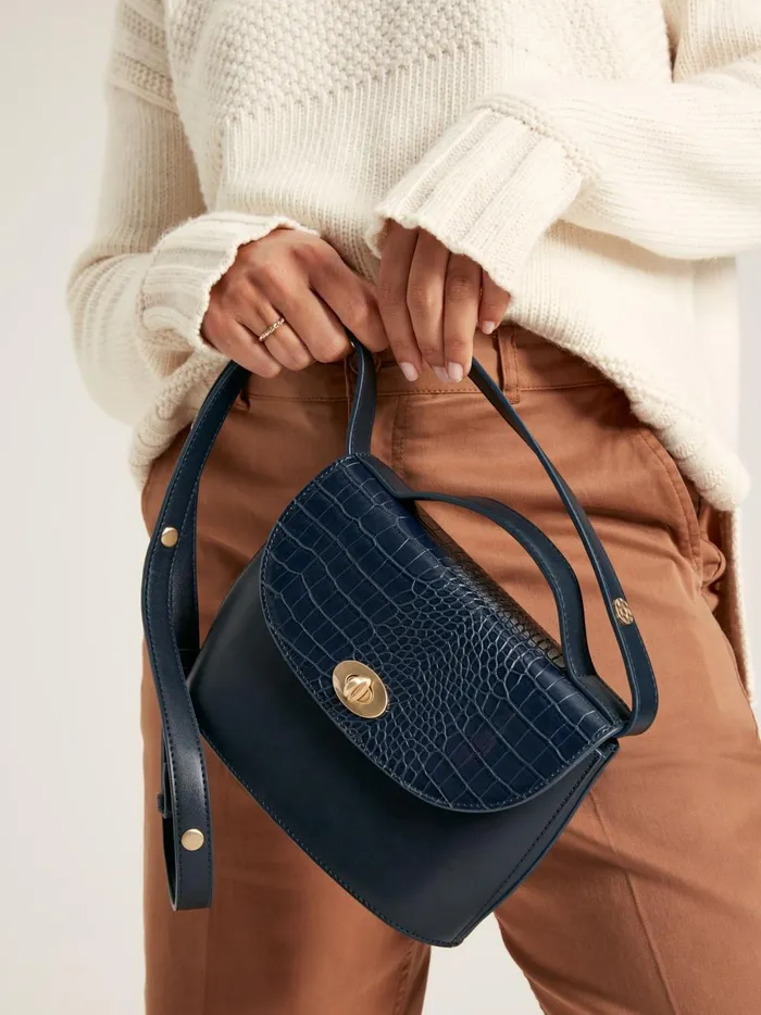 Joules Bags Women Navy Faux Leather Croc Effect Cross Body Bag