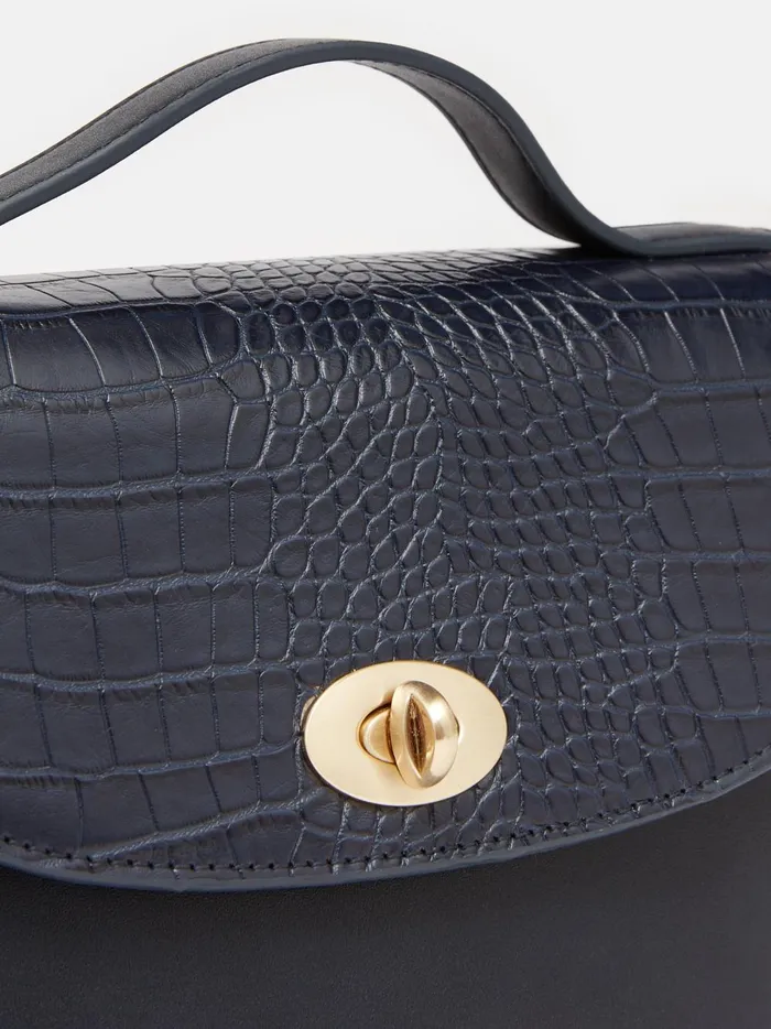 Joules Bags Women Navy Faux Leather Croc Effect Cross Body Bag