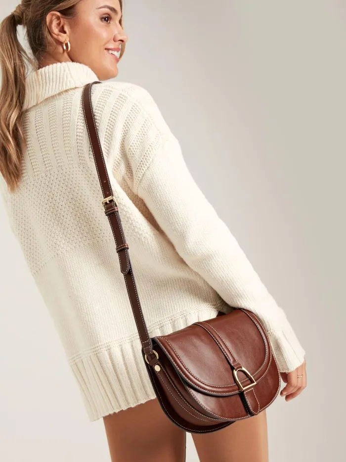 Joules Bags Women Tan Brown Soft Leather Cross Body Bag