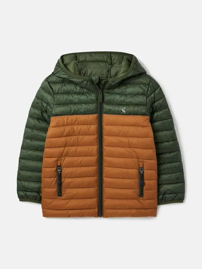 Joules Coats and Jackets Boys Green Showerproof Padded Packable Coat