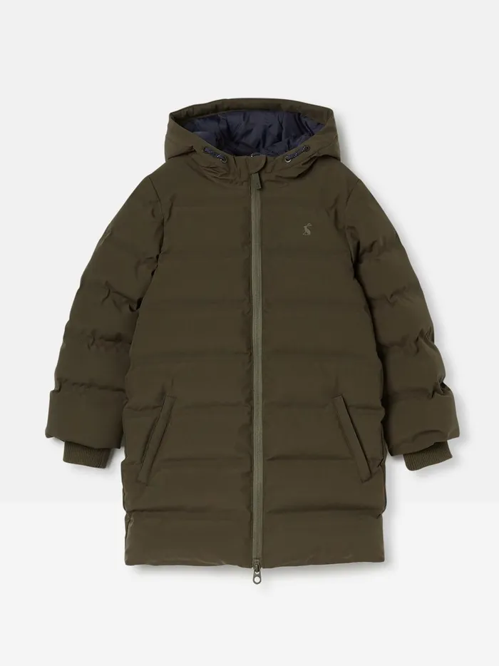 Joules Coats and Jackets Boys Green Waterproof Padded Coat With Hood