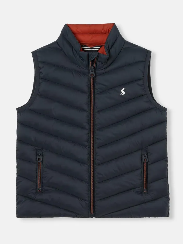 Joules Coats and Jackets Boys Navy Blue Packable Padded Gilet