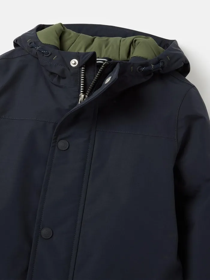 Joules Coats and Jackets Boys Navy Blue Waterproof Coat With Hood