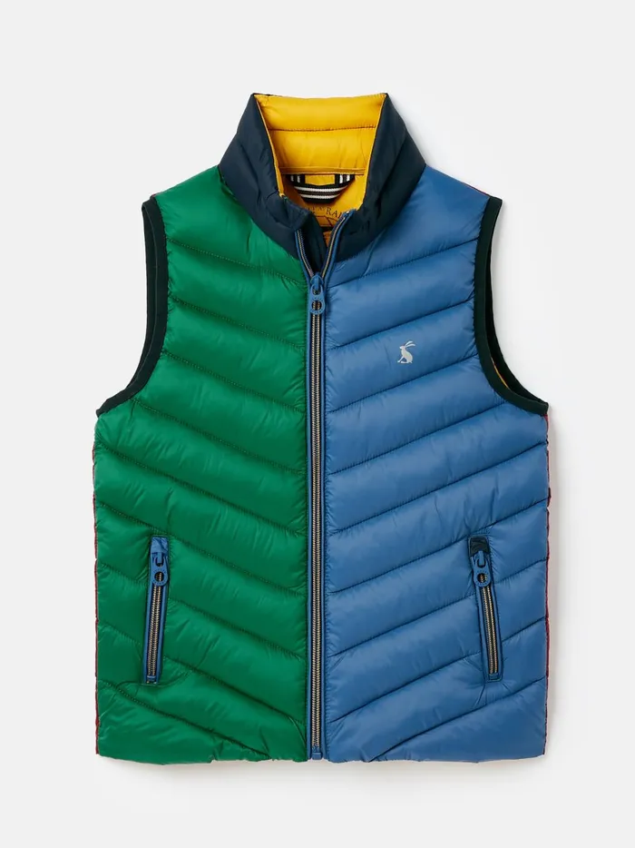 Joules Coats and Jackets Boys Navy Hotchpotch Showerproof Quilted Gilet