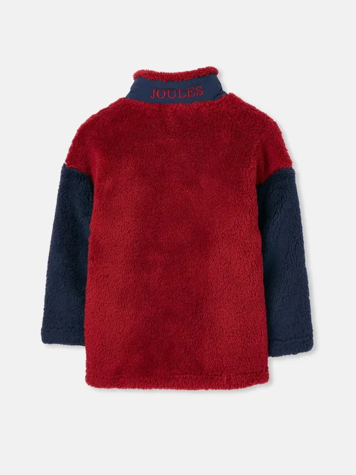 Joules Coats and Jackets Boys RedNavy Blue Half Zip Borg Fleece
