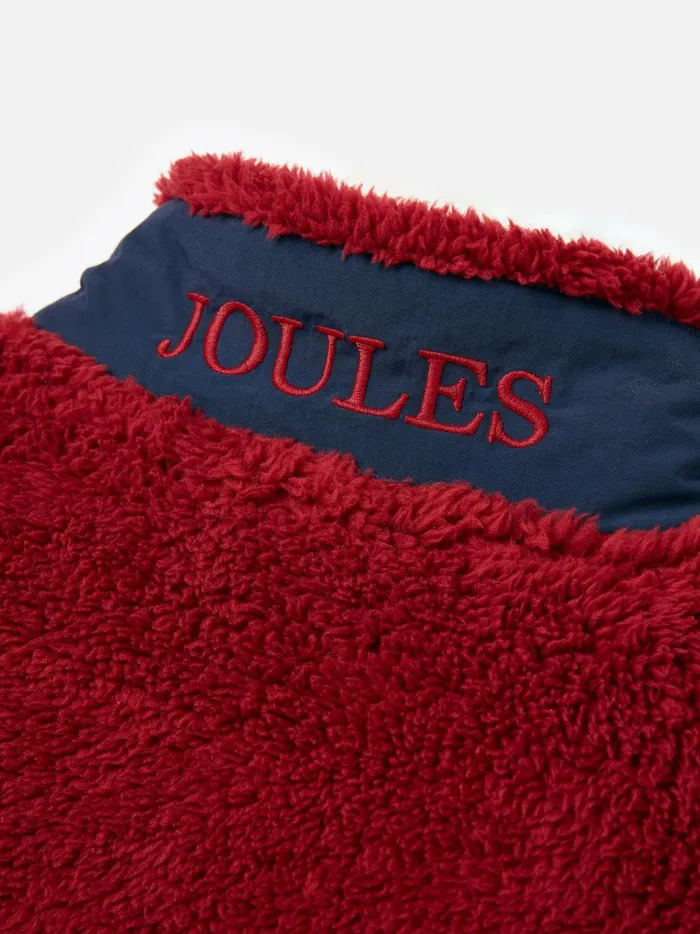 Joules Coats and Jackets Boys RedNavy Blue Half Zip Borg Fleece