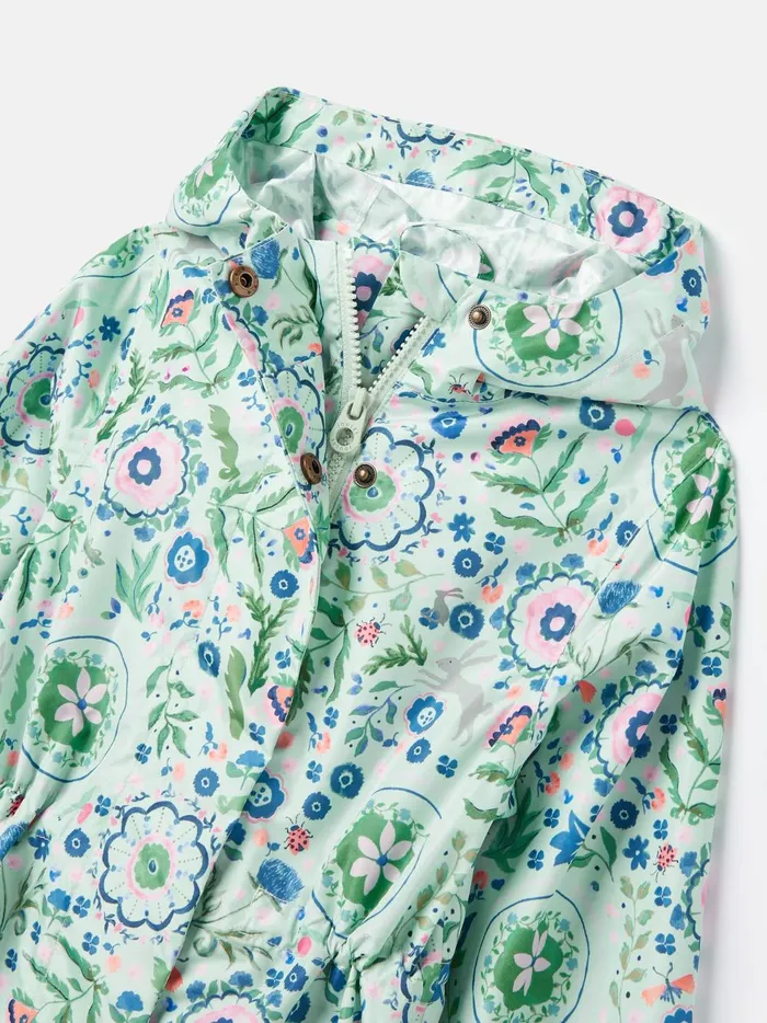 Joules Coats and Jackets Girls Green Waterproof Packable Raincoat