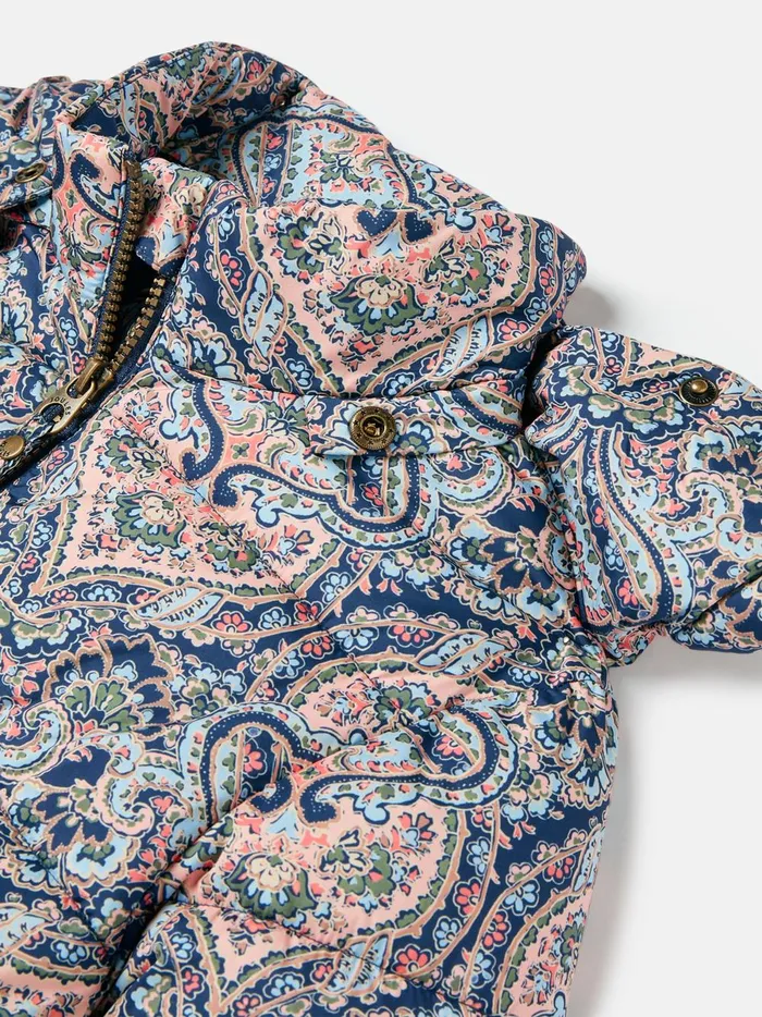 Joules Coats and Jackets Girls Navy Blue Printed Showerproof Coat