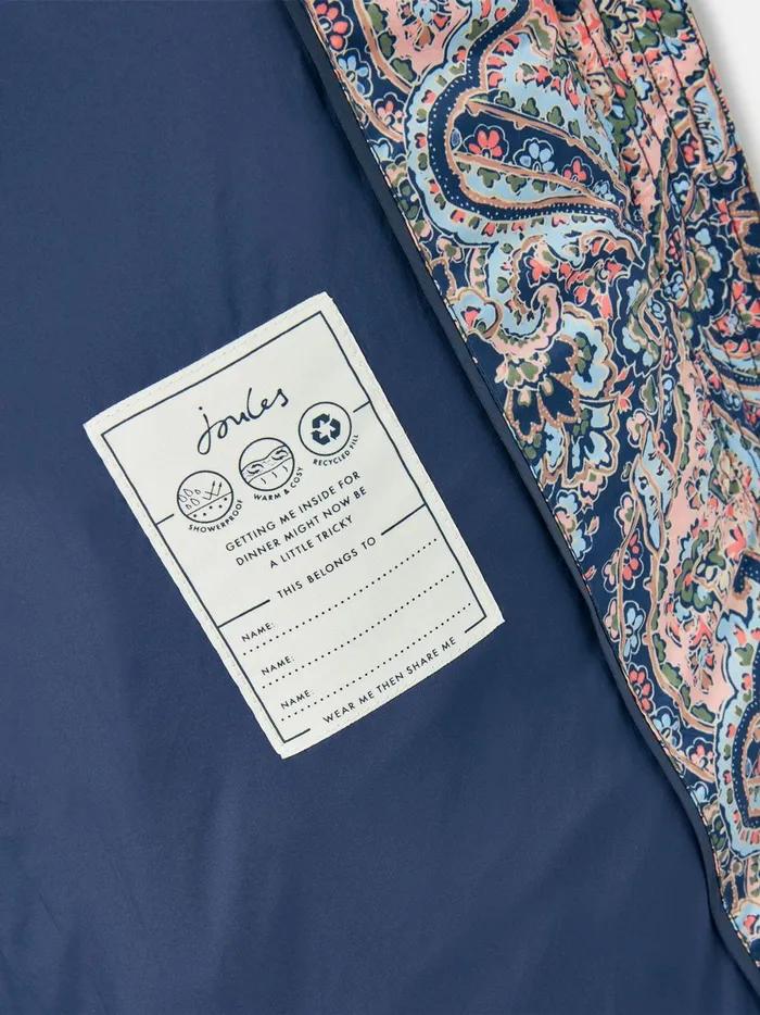 Joules Coats and Jackets Girls Navy Blue Printed Showerproof Coat