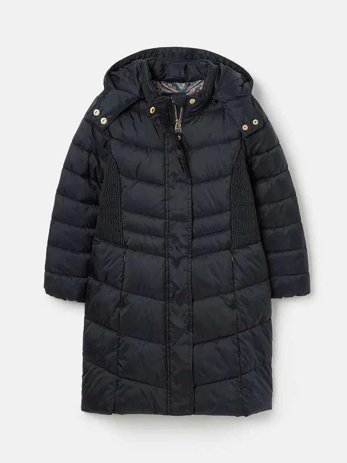 Joules Coats and Jackets Girls Navy Blue Showerproof Padded Coat With Hood