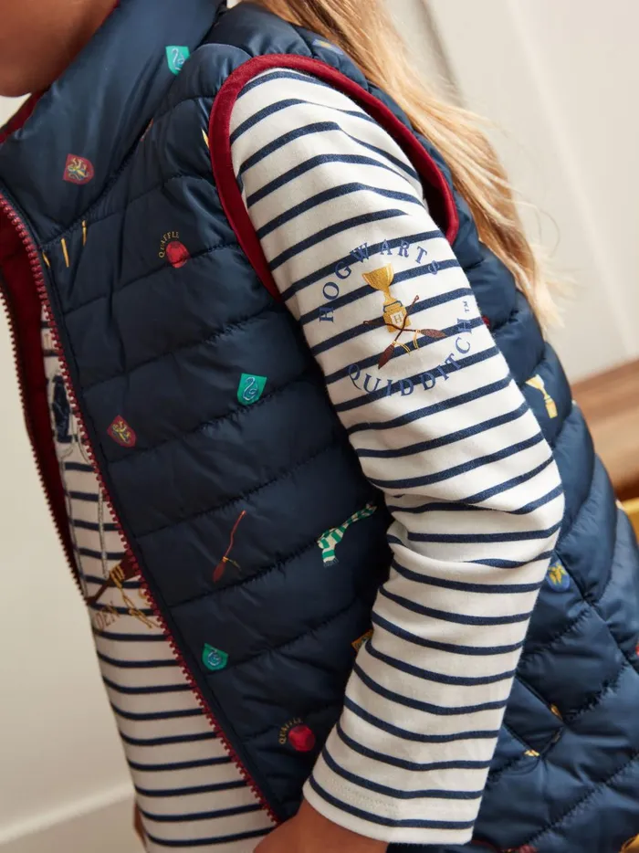 Joules Coats and Jackets Girls Navy Blue Showerproof Reversible Gilet