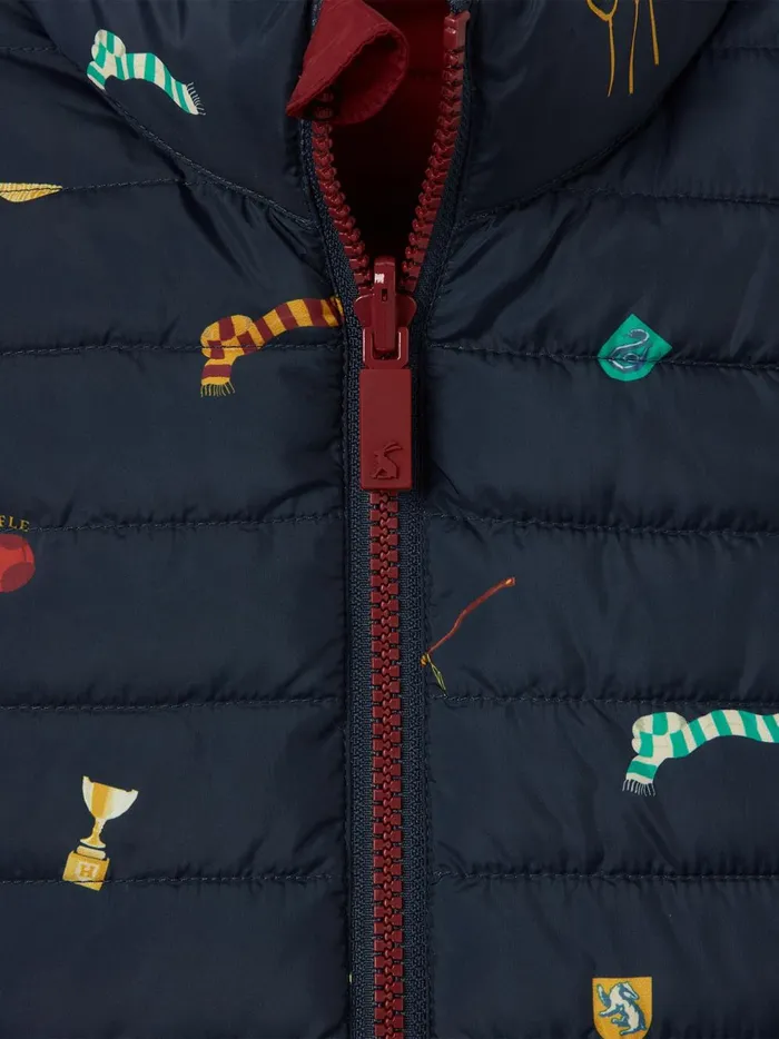 Joules Coats and Jackets Girls Navy Blue Showerproof Reversible Gilet
