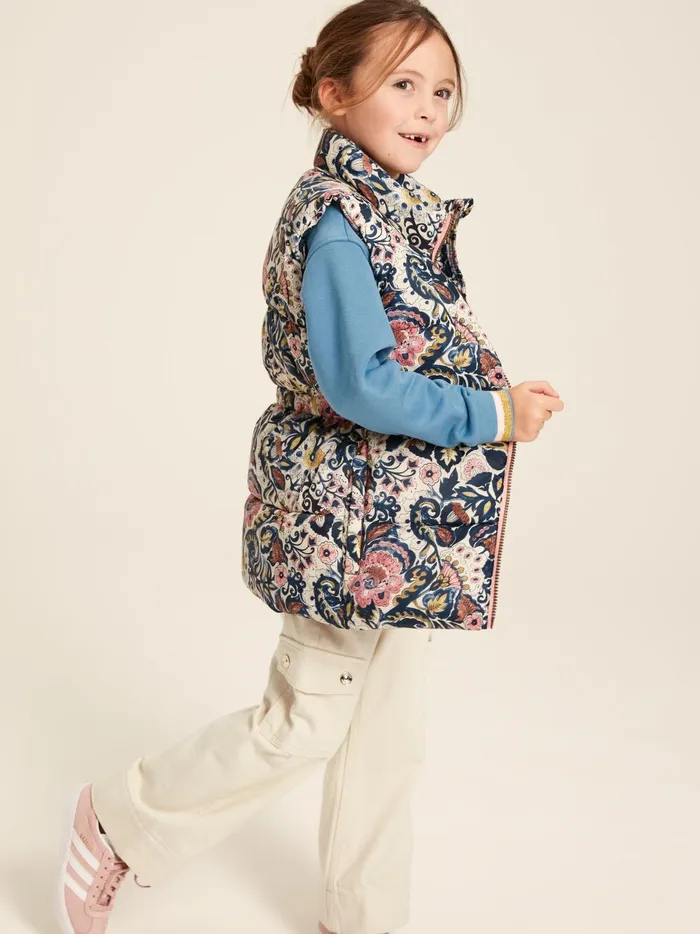 Joules Coats and Jackets Girls Paisley Print Padded Gilet