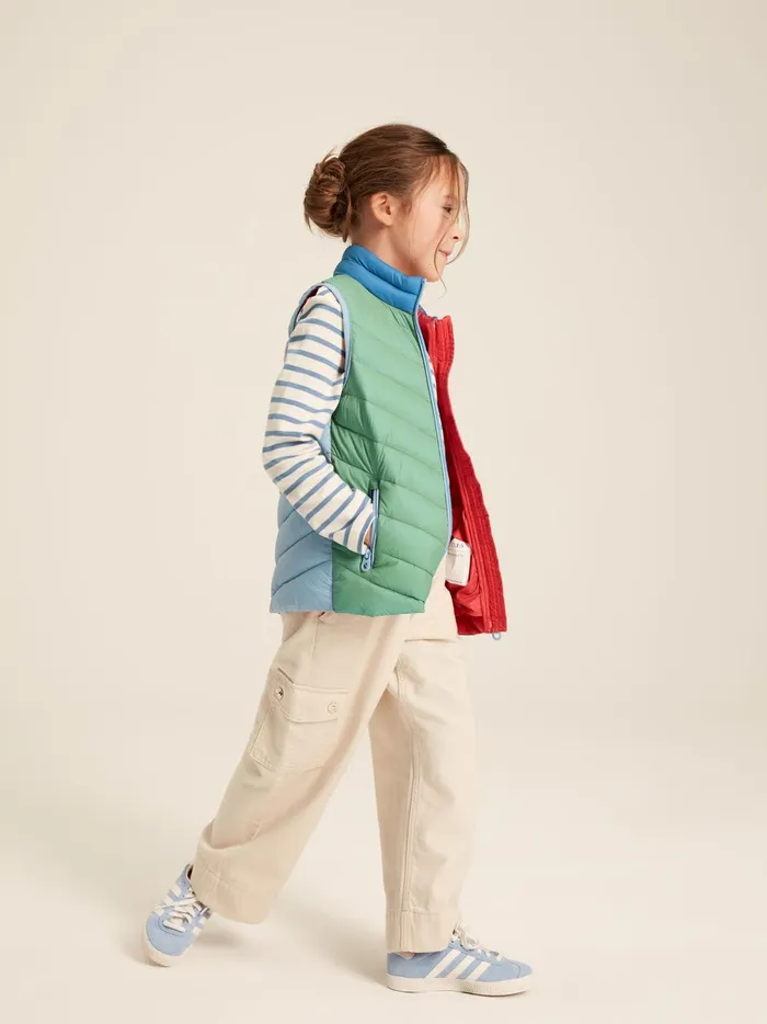 Joules Coats and Jackets Girls Pink Hotchpotch Showerproof Quilted Gilet
