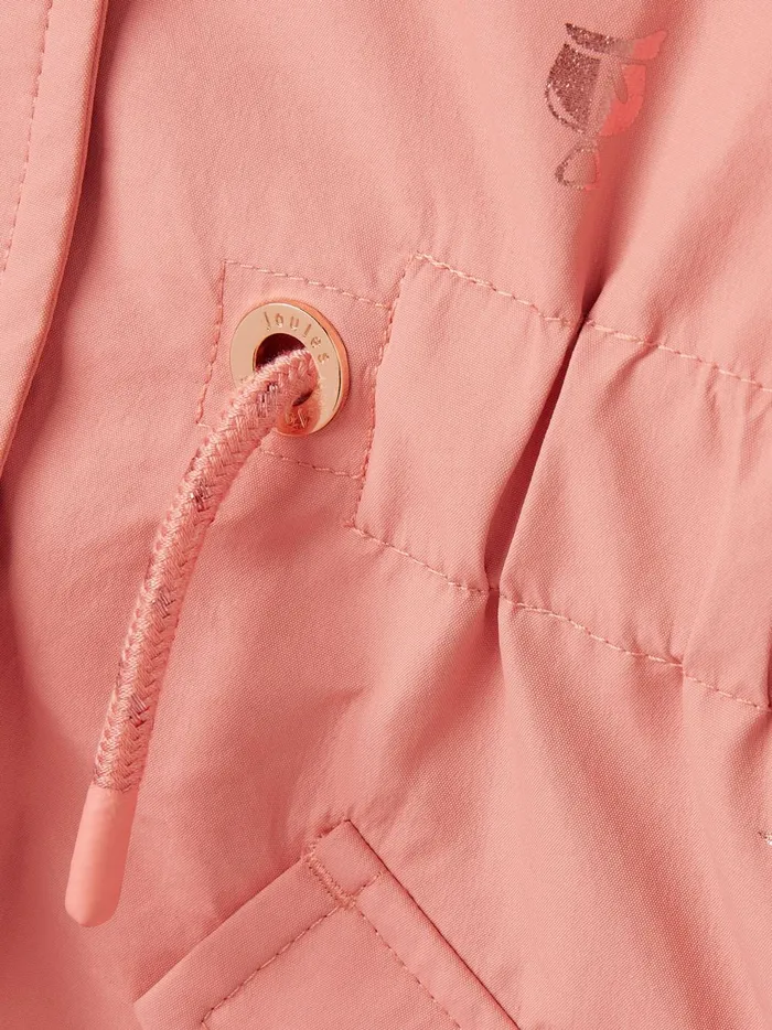 Joules Coats and Jackets Girls Pink Printed Waterproof Parka Coat