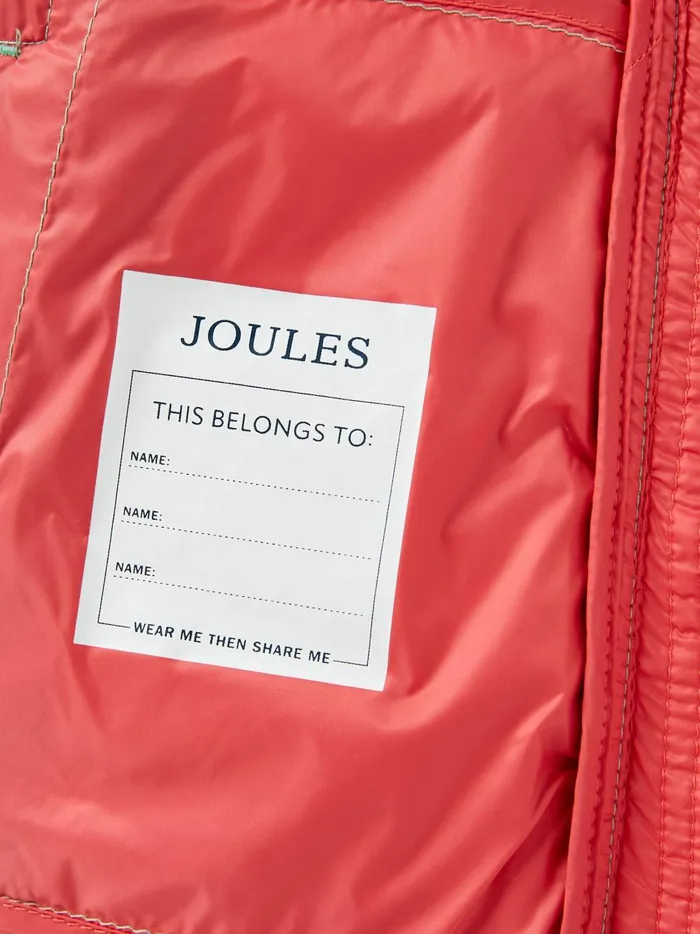 Joules Coats and Jackets Girls Pink Showerproof Padded Coat