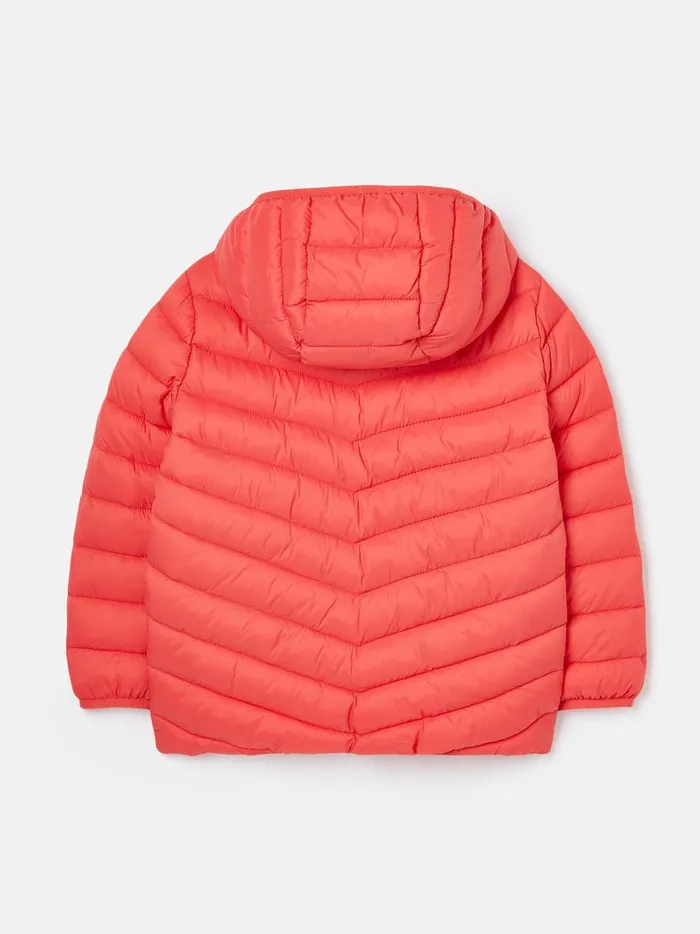 Joules Coats and Jackets Girls Pink Showerproof Padded Coat With Hood