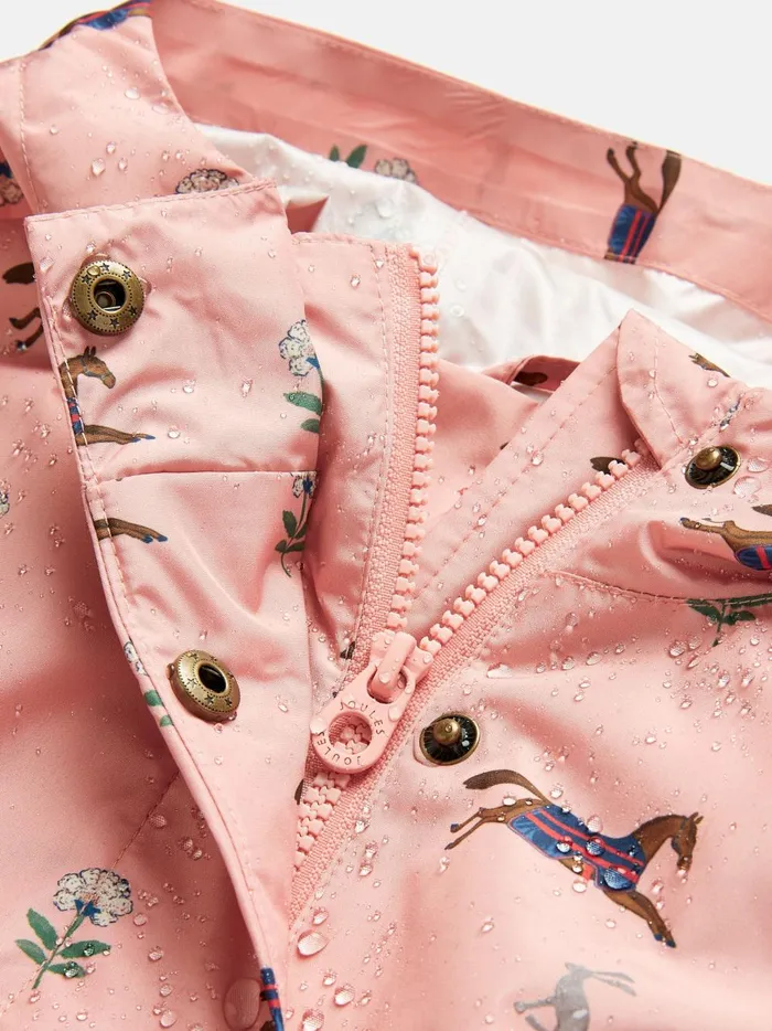 Joules Coats and Jackets Girls Pink Waterproof Packable Raincoat