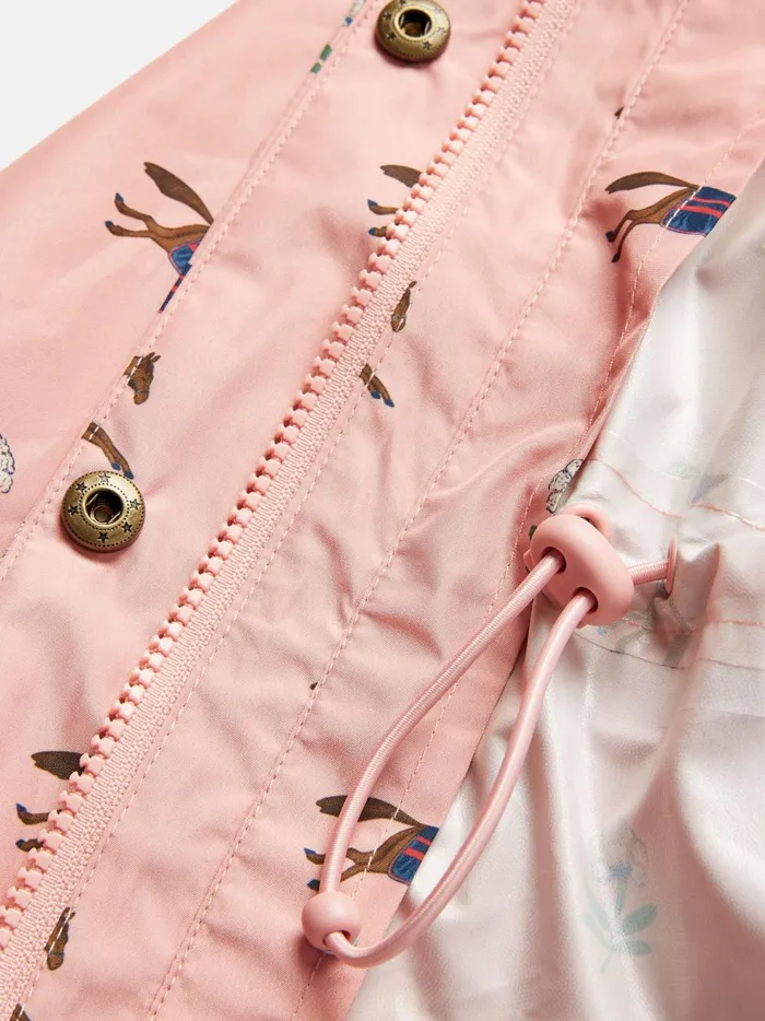 Joules Coats and Jackets Girls Pink Waterproof Packable Raincoat