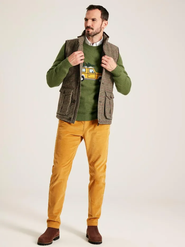 Joules Coats and Jackets Men Brown Tweed Gilet
