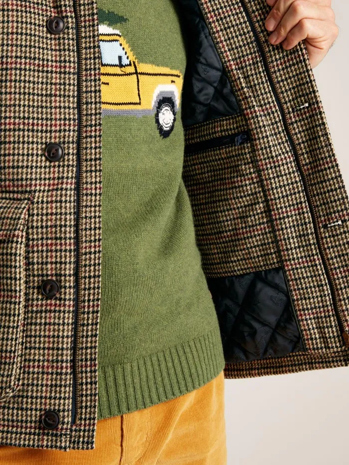 Joules Coats and Jackets Men Brown Tweed Gilet