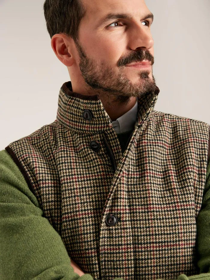 Joules Coats and Jackets Men Brown Tweed Gilet