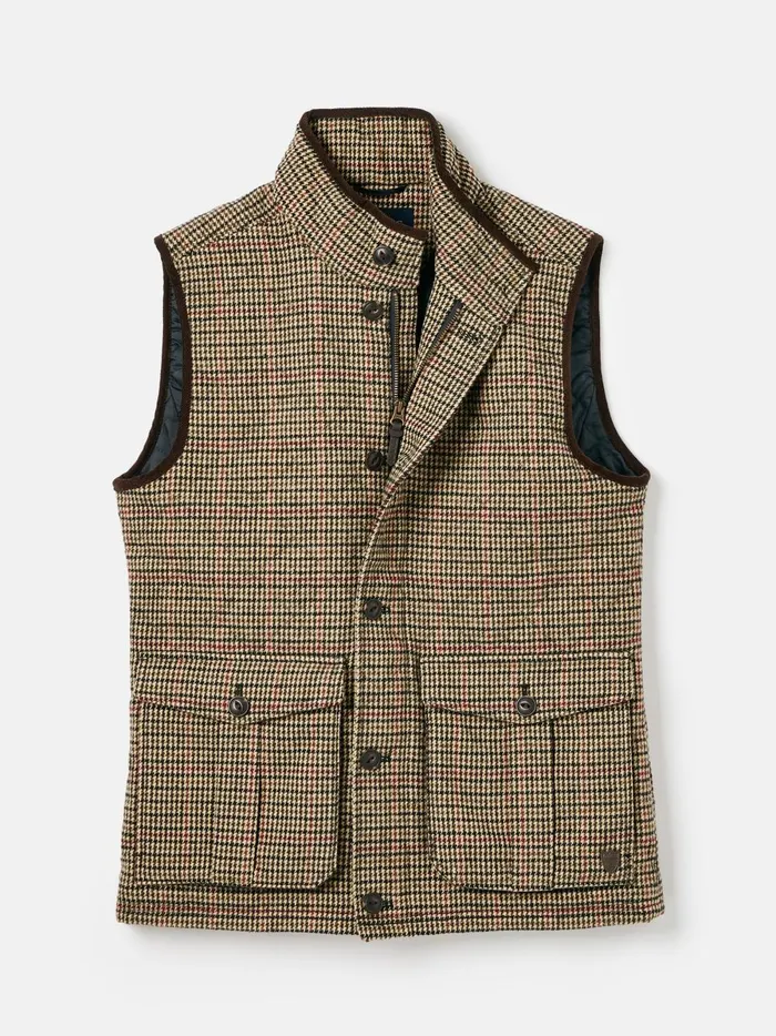 Joules Coats and Jackets Men Brown Tweed Gilet