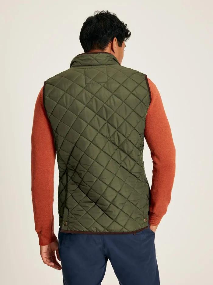 Joules Coats and Jackets Men Green Diamond Quilted Gilet