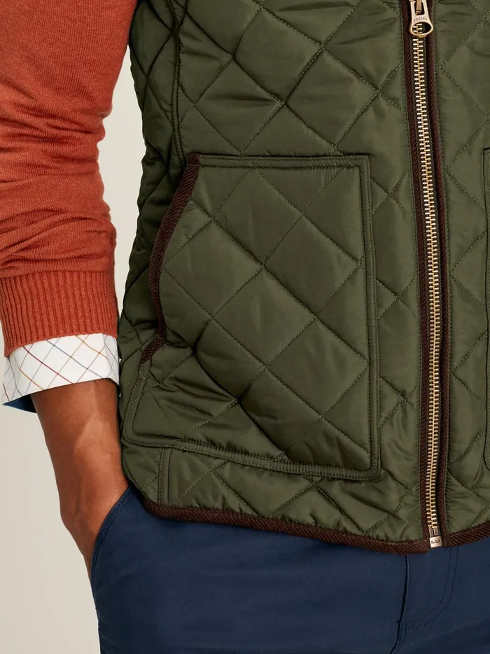 Joules Coats and Jackets Men Green Diamond Quilted Gilet