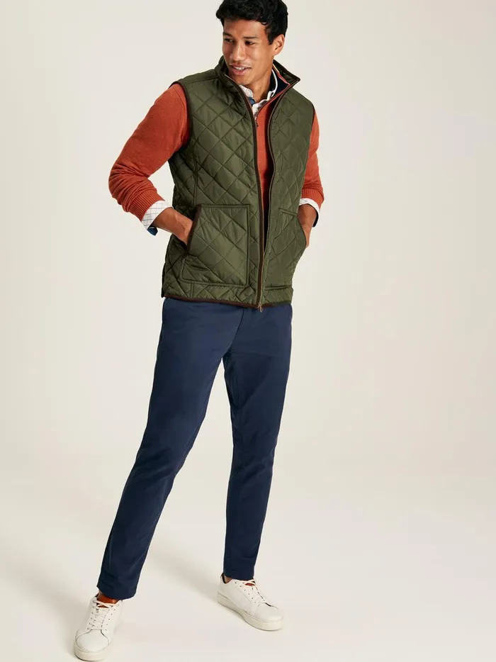 Joules Coats and Jackets Men Green Diamond Quilted Gilet