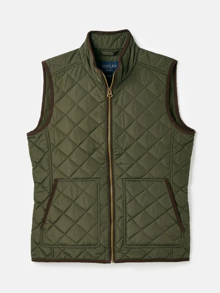Joules Coats and Jackets Men Green Diamond Quilted Gilet