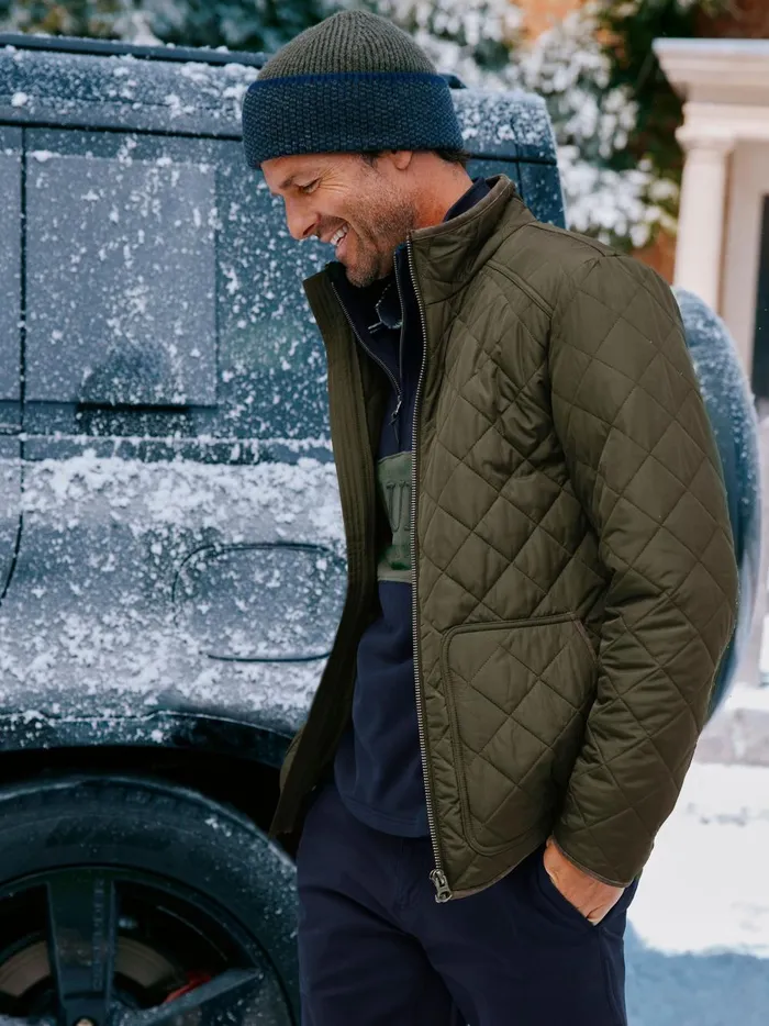 Joules Coats and Jackets Men Green Diamond Quilted Jacket