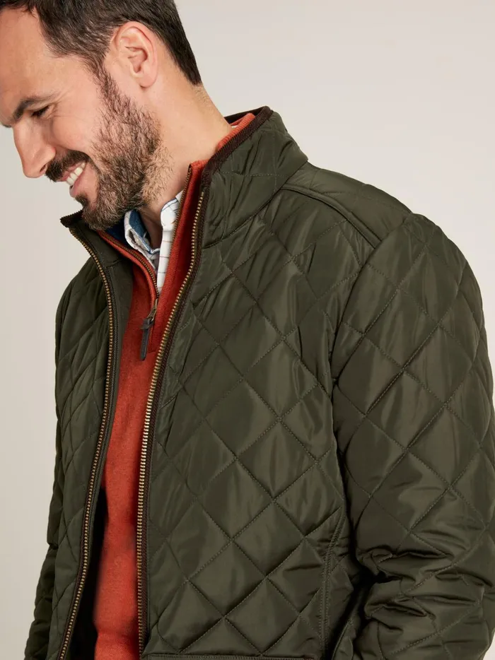 Joules Coats and Jackets Men Green Diamond Quilted Jacket