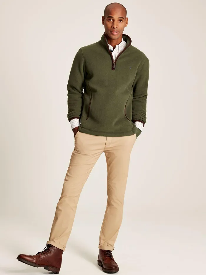 Joules Coats and Jackets Men Green Quarter Zip Fleece