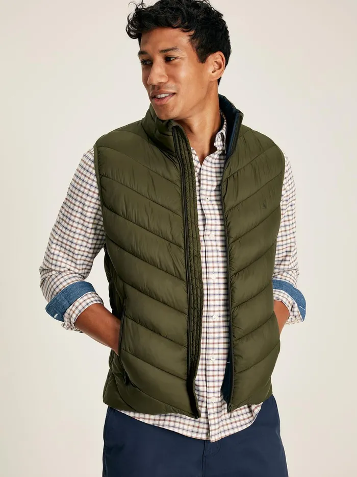 Joules Coats and Jackets Men Green Showerproof Padded Gilet
