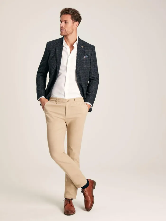 Joules Coats and Jackets Men Navy Blue Check Wool Rich Blazer