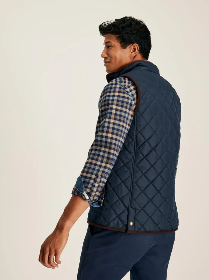Joules Coats and Jackets Men Navy Diamond Quilted Gilet