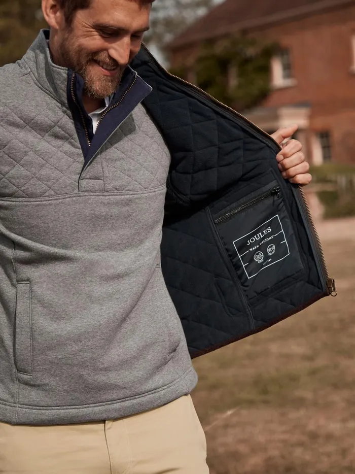 Joules Coats and Jackets Men Navy Diamond Quilted Gilet