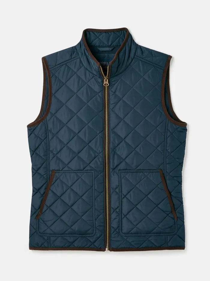 Joules Coats and Jackets Men Navy Diamond Quilted Gilet